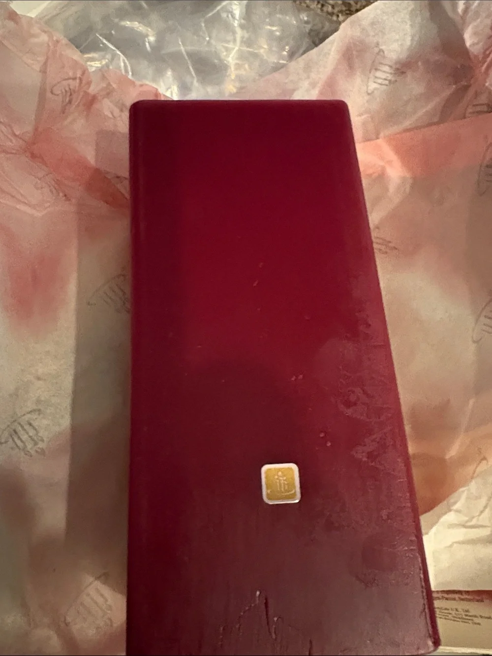 New PartyLite Maroon Raspberry Pillar Square Candle.